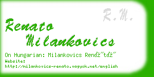 renato milankovics business card